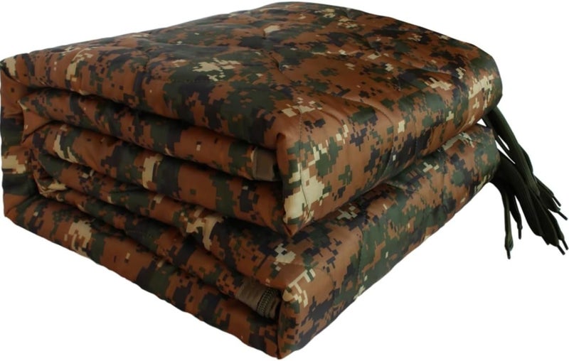 Camo Poncho Liner, Army Blanket, Military Sleeping Bag, with A Compression Carrying Bag, for Traveling, Hiking, Camping, Outdoor Survival, Car Blanket